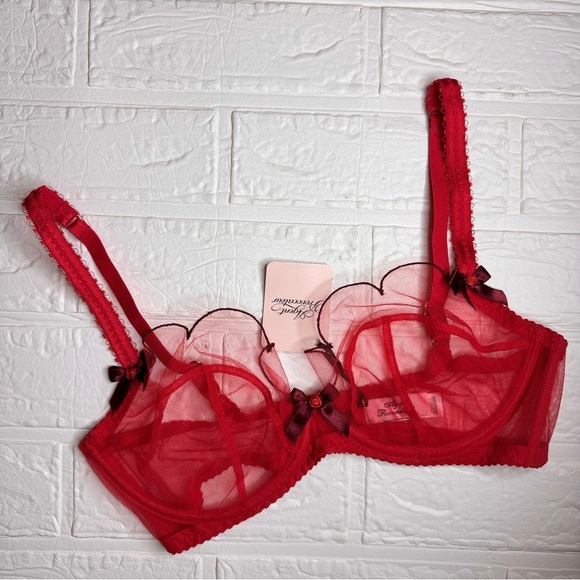 New Agent Provocateur Lorna Bra Color Red/Fire Size 34D - Picture 5 of 15